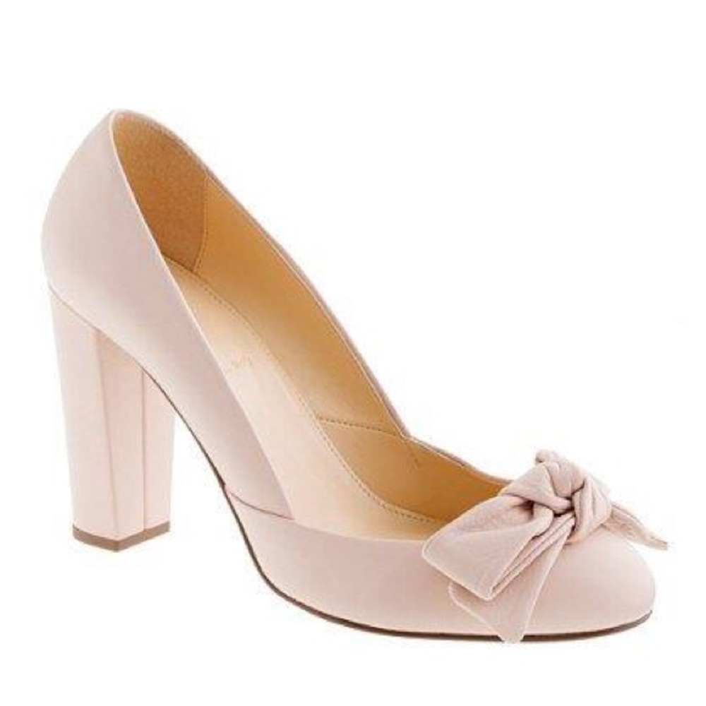 J.Crew pale pink bow pumps